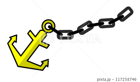 船の係留やボートを固定するアンカーのイラスト 117258746