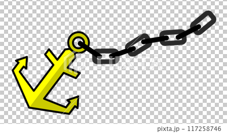 船の係留やボートを固定するアンカーのイラスト 117258746