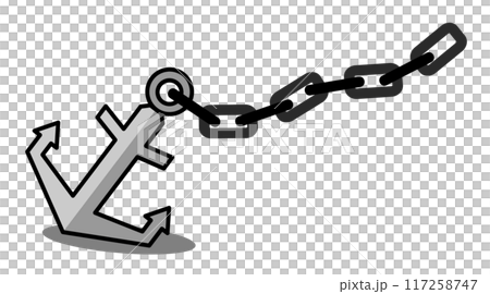 船の係留やボートを固定するアンカーのイラスト 船の係留やボートを固定するアンカーのイラスト 117258747