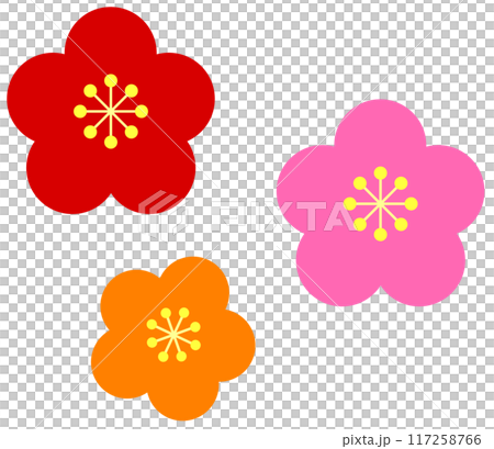 Colorful and beautiful plum blossoms blooming in season 117258766
