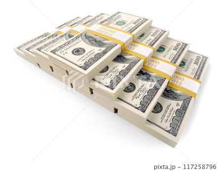 Pyramid of 100 Thousand Dollars of One Hundred Dollar Bills Isolated. Transparent PNG. Pyramid of 100 Thousand Dollars of One Hundred Dollar Bills Isolated. Transparent PNG. 117258796