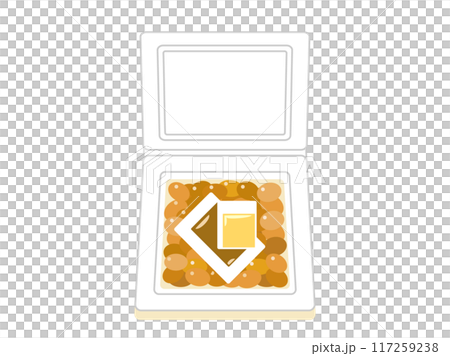 杯子裡納豆的插圖,帶有芥末和醬汁的版本 杯子裡納豆的插圖,帶有芥末和醬汁的版本 117259238