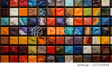 Colorful abstract painted wooden blocks...のイラスト素材 [117259348] - PIXTA