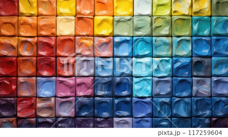 Colorful abstract painted wooden blocks...のイラスト素材 [117259604] - PIXTA