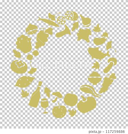 Autumn taste silhouette frame illustration _ vector material copy space no text 117259886