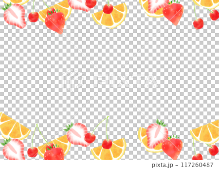 Watercolor colorful fruit frame 117260487