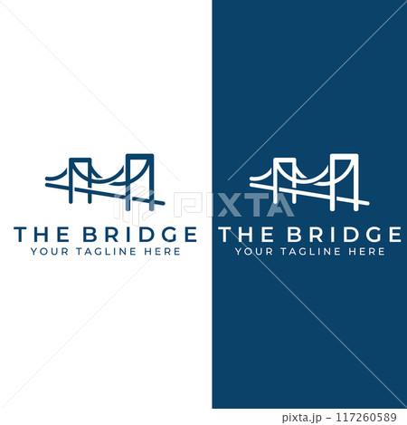 Minimalist and elegant creative bridge building logo with a modern concept. With vector illustration editing. 117260589