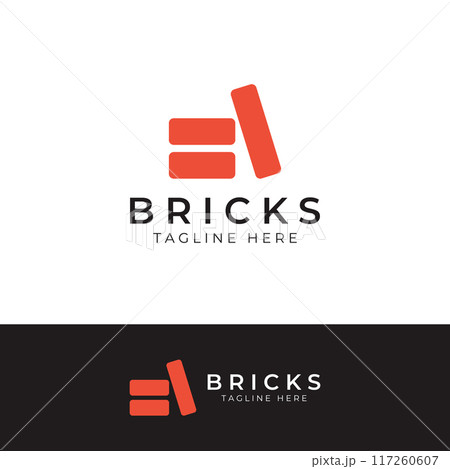 Brick company logo for building construction and wall repair. With vector illustration. 117260607