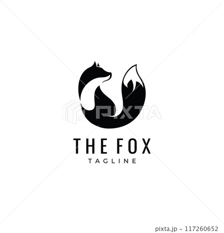 Fox animal logo design. Abstract , creative and minimalist. With easy illustration editing. 117260652