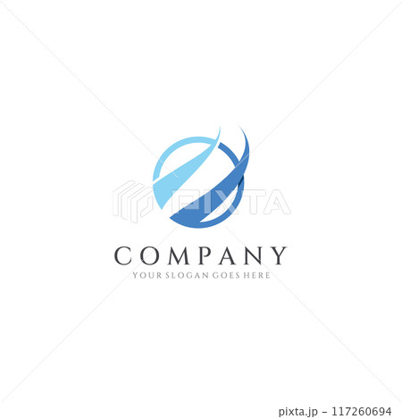 Abstract logo in swoosh style with modern colors.Logo can be used for business or company.Template vector design. Abstract logo in swoosh style with modern colors.Logo can be used for business or company.Template vector design. 117260694