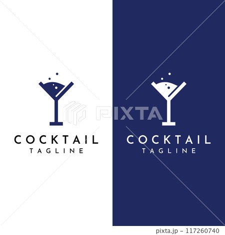 Alcohol cocktail logo, nightclub drinks.Logos for nightclubs, bars and more.In vector illustration concept style. 117260740