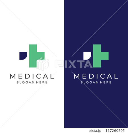 Medical sign logo using a simple and modern plus sign,logo for medical, pharmacy, pharmacy, hospital.With template vector illustration. Medical sign logo using a simple and modern plus sign,logo for medical, pharmacy, pharmacy, hospital.With template vector illustration. 117260805