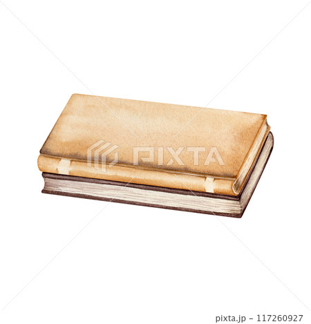 Vintage books. Hand drawn retro edition volume. Antique bookstore item. Hand drawn watercolor illustration isolated from the background. Design element for scrapbooking, magic and esoteric collection Vintage books. Hand drawn retro edition volume. Antique bookstore item. Hand drawn watercolor illustration isolated from the background. Design element for scrapbooking, magic and esoteric collection 117260927