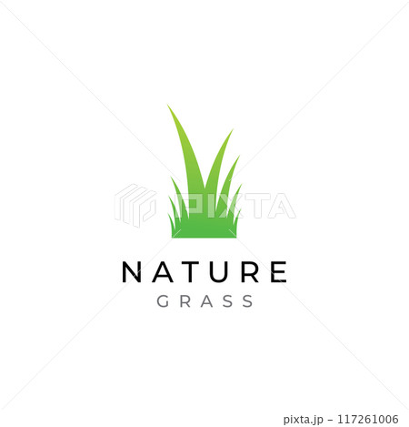 Natural green grass, meadow, and mowed grass element logo in Spring vector logo design template. Natural green grass, meadow, and mowed grass element logo in Spring vector logo design template. 117261006
