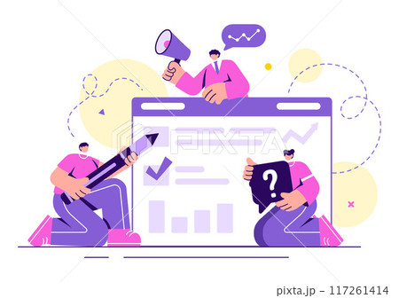 Life Coach Vector Illustration for Consultation, Education, Motivation, Mentoring Perspective and Self Coaching in Business Flat Cartoon Background 117261414