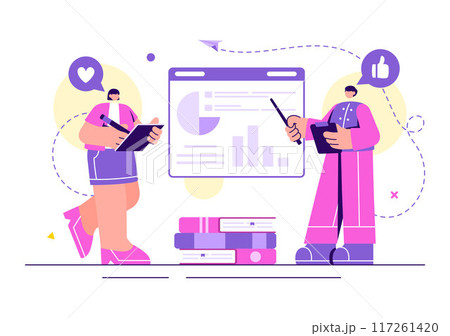 Life Coach Vector Illustration for Consultation, Education, Motivation, Mentoring Perspective and Self Coaching in Business Flat Cartoon Background Life Coach Vector Illustration for Consultation, Education, Motivation, Mentoring Perspective and Self Coaching in Business Flat Cartoon Background 117261420