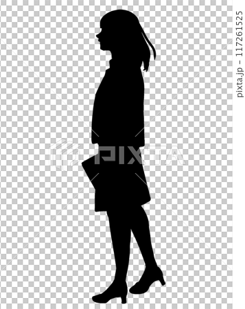 Female whole body silhouette 117261525