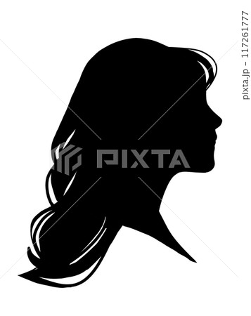 少女 横顔 シルエット 少女 横顔 シルエット 117261777