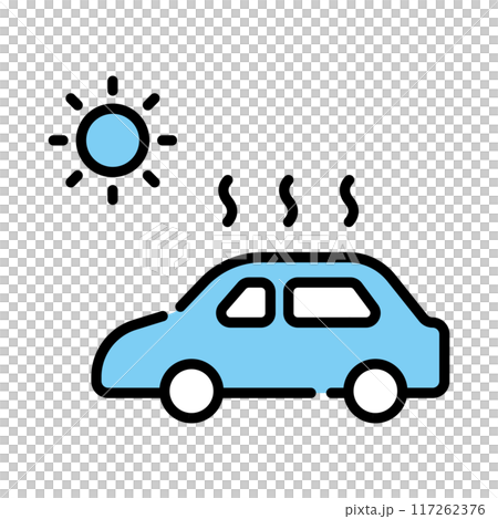 車　暑い　夏 117262376