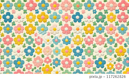 カラフルでポップな花柄 117262826