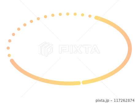 黄色のかわいい途切れた楕円フレーム 117262874