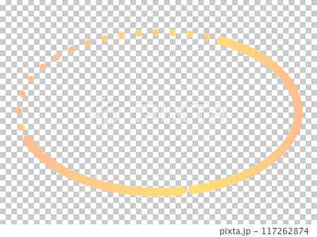 黄色のかわいい途切れた楕円フレーム 117262874