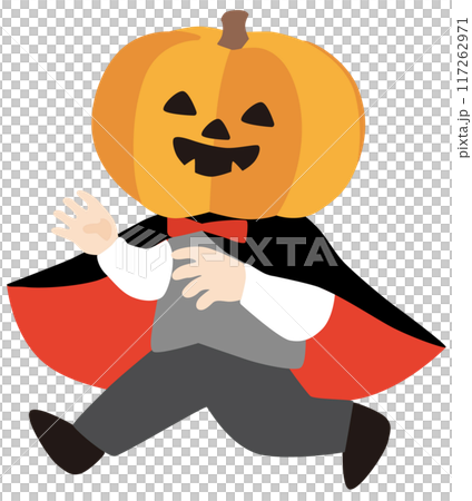 ハロウィンでジャック・オー・ランタンの仮装をする子どものベクターイラスト ハロウィンでジャック・オー・ランタンの仮装をする子どものベクターイラスト 117262971