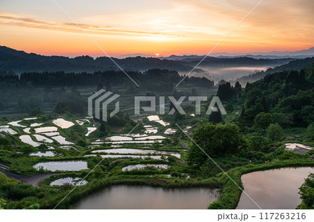 田園風景 星峠の棚田 田園風景 星峠の棚田 117263216