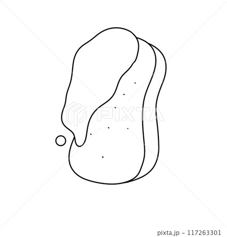 A white and black drawing of a potato A white and black drawing of a potato 117263301