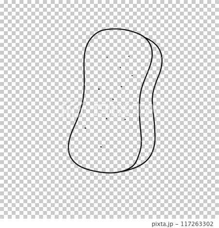 A white and black drawing of a sponge 117263302