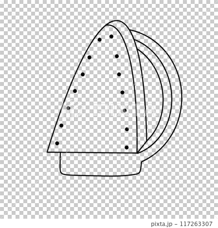 A white iron with a black handle A white iron with a black handle 117263307