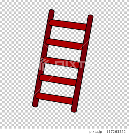 A red ladder with six steps A red ladder with six steps 117263322