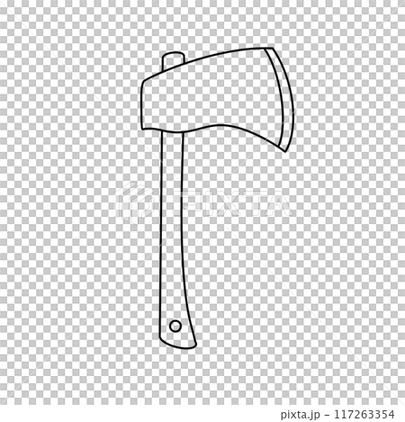 A black and white drawing of an axe 117263354