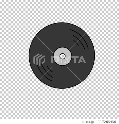 A black record with a white background 117263436