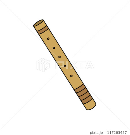A wooden instrument with a brown stripe 117263437