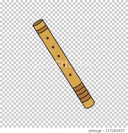 A wooden instrument with a brown stripe 117263437