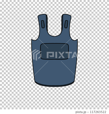 A blue vest with a pocket on the front A blue vest with a pocket on the front 117263522