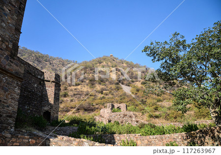 Portion of the ruins of Bhangarh fort in Alwar, Rajasthan, India Portion of the ruins of Bhangarh fort in Alwar, Rajasthan, India 117263967