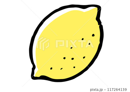 シンプルな手描き風かわいいレモン 117264139