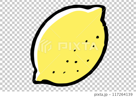 シンプルな手描き風かわいいレモン 117264139
