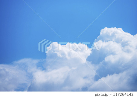 夏の空 青空 晴れ 8月 空素材 117264142