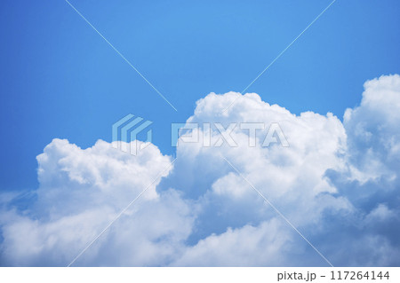 夏の空 青空 晴れ 8月 空素材 117264144