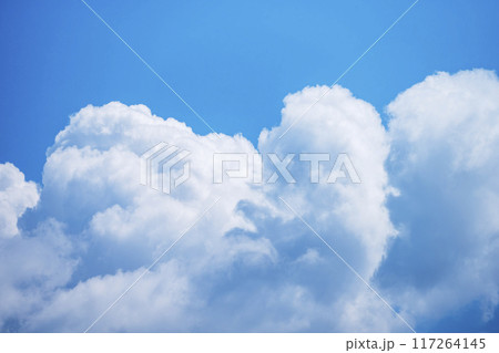 夏の空 青空 晴れ 8月 空素材 117264145
