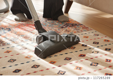women cleaning with vacuum cleaner carpet, women cleaning with vacuum cleaner carpet, 117265289