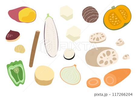 秋の野菜イラストセット 117266204