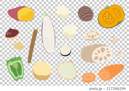 秋の野菜イラストセット 117266204