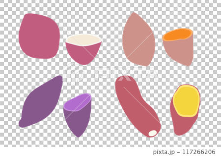 いろいろなさつまいものイラストセット 117266206