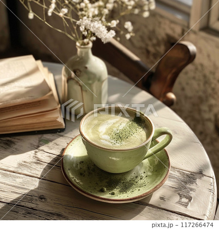 抹茶、抹茶ラテ、緑茶 Generative AI 117266474