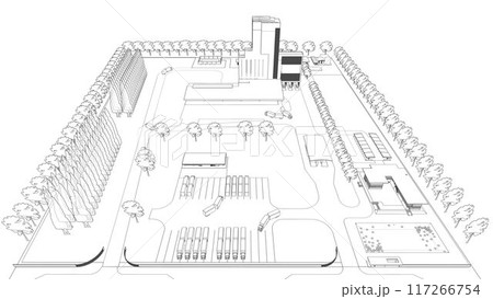 3D illustration of building project 3D illustration of building project 117266754