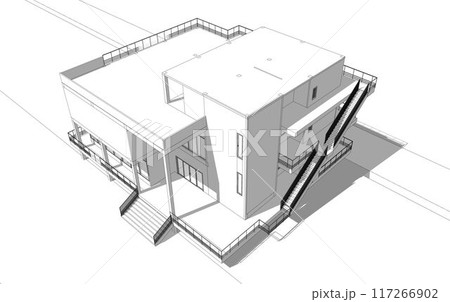 3D illustration of building project 3D illustration of building project 117266902